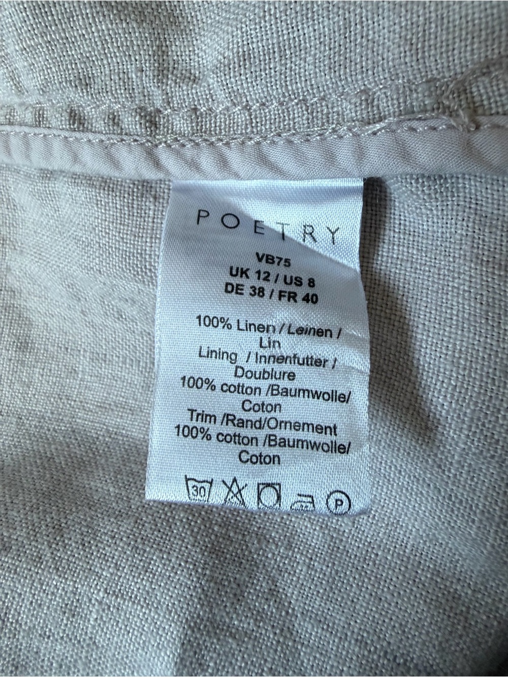 Poetry 100% Linen Utility Jacket Size US 8 - Picture 7 of 10